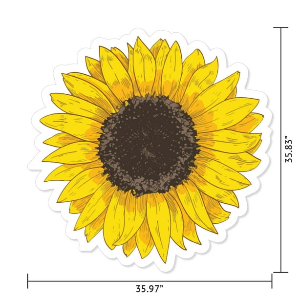 NEW 24”x12” Yellow Triple Sunflowers Vinyl Wall Art Decor Decal Sticker